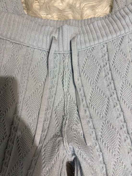 Skims Snow Bunny Cable Knit Straight Legs Pants - Picture 9 of 12